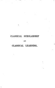 Tapa de CLASSICAL SCHOLARSHIP AND CLASSICAL LEARNING