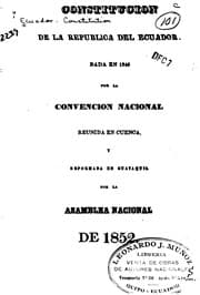 Tapa de Constitución de la República del Ecuador: Dada en 1845 por la Convención ...