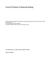 Tapa de Current protocols in molecular biology