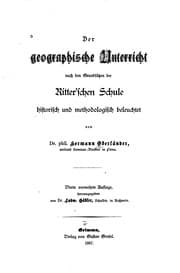 Tapa de Der geographische Unterricht nach den Grundsätzen de Ritter'schen Schule historisch und ...