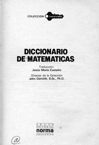 Tapa de Diccionario de matemáticas