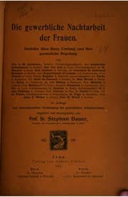 Tapa de Die gewerbliche Nachtarbeit der Frauen