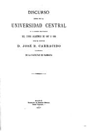 Tapa de Discurso leído en la Universidad Central en la solemne inauguración del ...