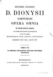 Tapa de Doctoris ecstatici D. Dionysii Cartusiani Opera omnia