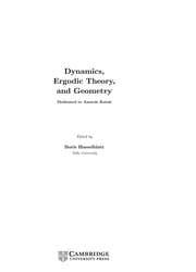 Tapa de Dynamics, ergodic theory, and geometry