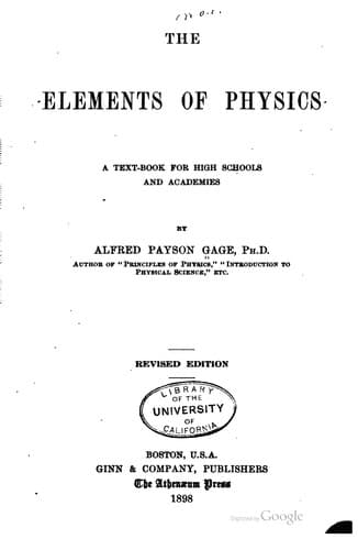 Tapa de The elements of physics
