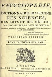 Tapa de Encyclopédie, ou Dictionnaire raisonné des sciences, des arts et des métiers