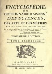 Tapa de Encyclopédie, ou Dictionnaire raisonné des sciences, des arts et des métiers