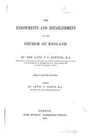 Tapa de The Endowments and Establishment of the Church of England