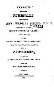 Tapa de Extracts from the Journals Kept by the Rev. Thomas Smith