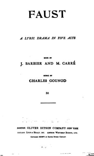 Tapa de Faust: A Lyric Drama in Five Acts