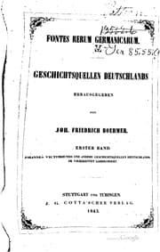 Tapa de Fontes rerum Germanicarum: Geschichtsquellen Deutschlands