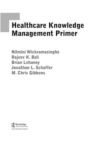 Tapa de Healthcare knowledge management primer