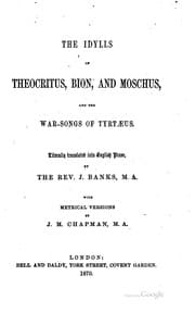 Tapa de The idylls of Theocritus, Bion, and Moschus