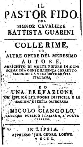 Tapa de Il pastor fido