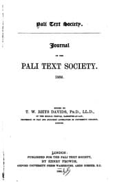 Tapa de Journal of the Pali Text Society