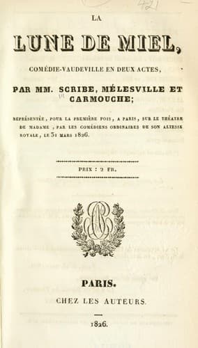 Tapa de La lune de miel