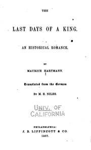 Tapa de The Last Days of a King: An Historical Romance