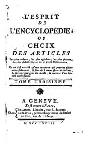 Tapa de L'esprit de l'Encyclopédie, ou choix des articles les plus curieux, les plus agréables, les plus ...
