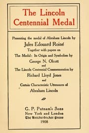 Tapa de The Lincoln centennial medal