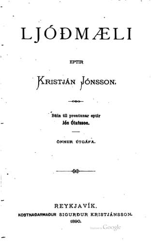 Tapa de Ljóðmæli