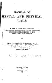 Tapa de Manual of mental and physical tests