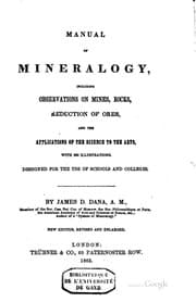 Tapa de Manual of Mineralogy: Including Observations on Mines, Rocks, Reduction of ...
