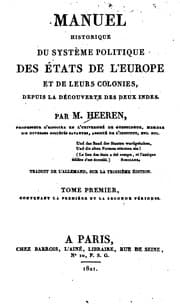 Tapa de Manuel historique du système politique des états de l'Europe et de leurs colonies, depuis la ...