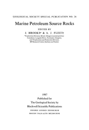 Tapa de Marine petroleum source rocks