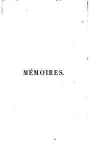 Tapa de Mémoires