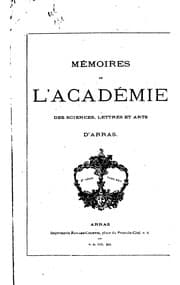 Tapa de Mémoires de l'académie des sciences, lettres et arts d'Arras