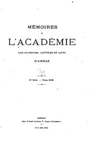 Tapa de Mémoires de l'académie des sciences, lettres et arts d'Arras