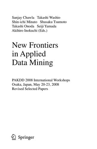 Tapa de New frontiers in applied data mining
