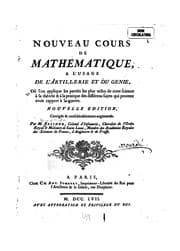 Tapa de Nouveau cours de mathématique: à l'usage de l'artillerie et du génie, où l ...