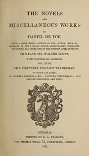 Tapa de The Novels and Miscellaneous Works of Daniel De Foe Vol. 18