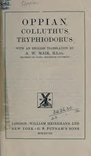 Tapa de Oppian. Colluthus. Tryphiodorus