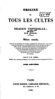 Tapa de Origine de tous les cultes, ou Religion universelle...
