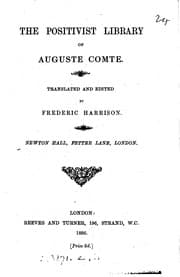Tapa de The Positivist Library of Auguste Comte