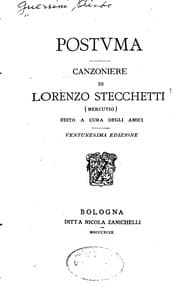 Tapa de Postuma: canzoniere di Lorenzo Stecchetti (Mercutio)