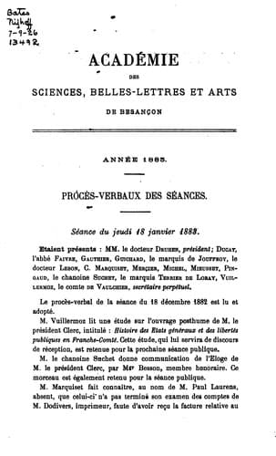 Tapa de Procès-verbaux et mémoires