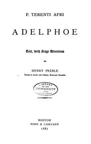 Tapa de P. Terenti Afri Adelphoe: text, with stage directions