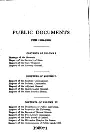 Tapa de Public Documents of the State of Wisconsin: Being the Reports of the Various ...