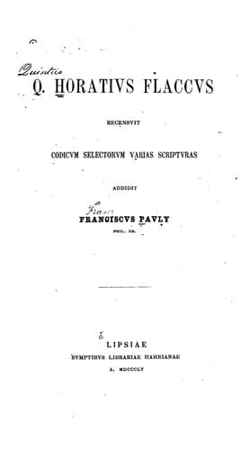 Tapa de Q. Horatius Flaccus