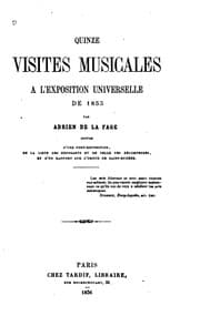 Tapa de Quinze visites musicales à l'Exposition universelle de 1855
