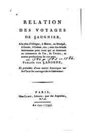 Tapa de Relation des voyages à la côte d'Afrique, à Maroc, au Sénégal, à Gorée, à Galam, etc.: avec des ...