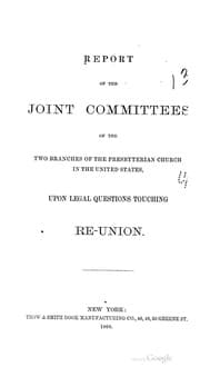 Tapa de Report of the Joint Committees of the Two Branches of the Presbyterian Church in the United ...
