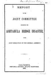 Tapa de Report of the Joint Committee Concerning the Ashtabula Bridge Disaster ...