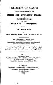 Tapa de Reports of Cases Argued and Determined in the Arches and Prerogative Courts of Canterbury, and ...