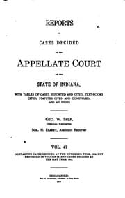 Tapa de Reports of Cases Decided in the Appellate Court of the State of Indiana