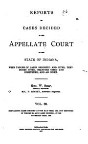 Tapa de Reports of Cases Decided in the Appellate Court of the State of Indiana